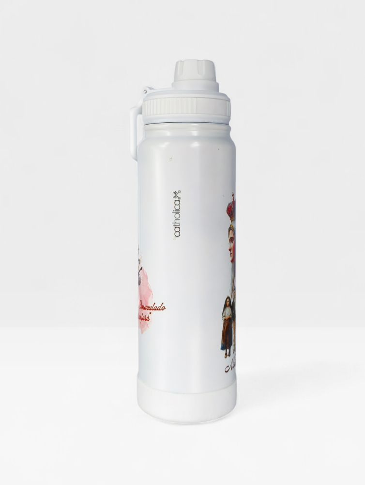 KIT NOSSA SENHORA DE FÁTIMA – Terço + Garrafa Térmica 800ml