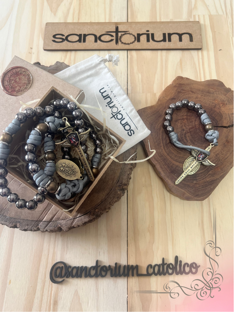 Terço São Miguel Cinza