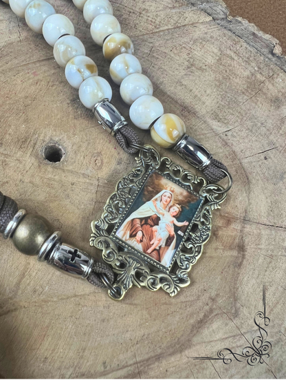 Terço à Nossa Senhora do Carmo + Pulseria de Brinde