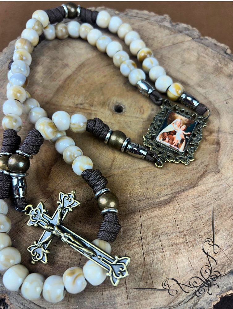 Terço à Nossa Senhora do Carmo + Pulseria de Brinde
