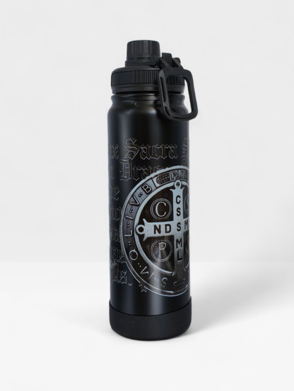 KIT SÃO BENTO – Terço  + Garrafa Térmica 800ml + Colar (Brinde)